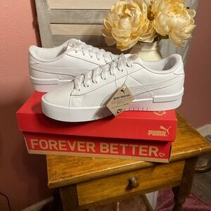 Puma White Leather Sneakers Classic Minimalist Design